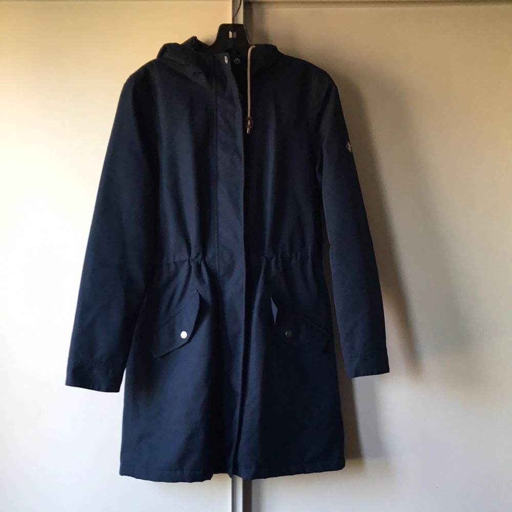 Barbour Navy Hooded Raincoat - Long Lightweight Shell